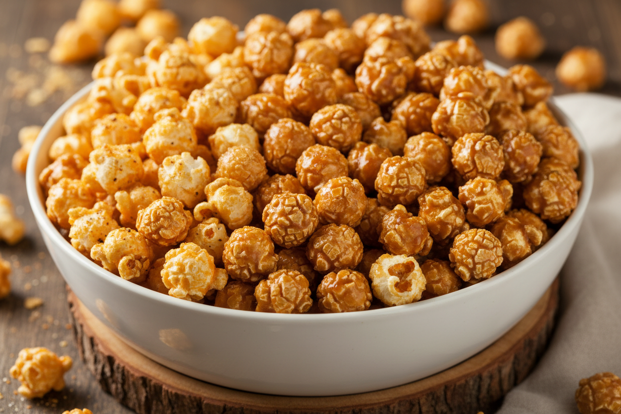 Gourmet Popcorn Cheddar Cheese, Sweet Cheddar and Caramel with a combo of three flavors