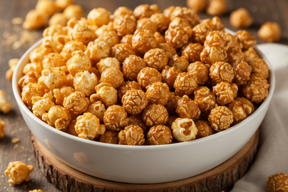 Gourmet Popcorn Cheddar Cheese, Sweet Cheddar and Caramel with a combo of three flavors